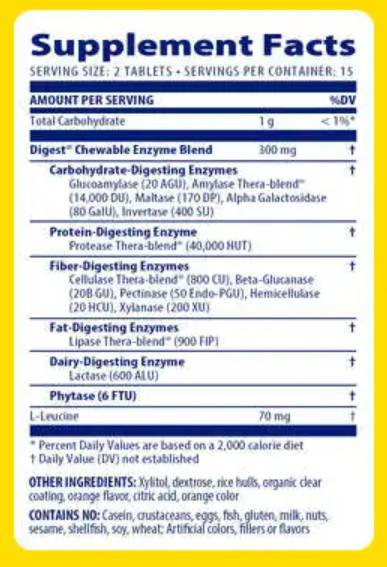 Digest Complete Chewable - 60 de tablete masticabile