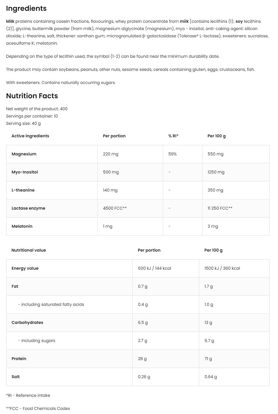 Keep Sleep Night Protein 400 de grame