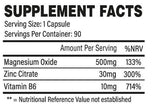 ZMA | Zinc, magneziu și B6 - 90 capsule