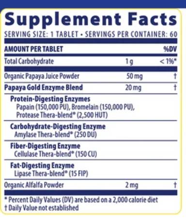 Papaya Gold - 60 de tablete