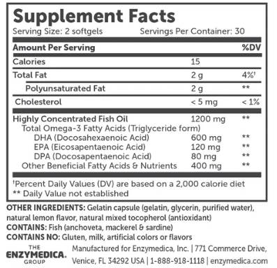 Aqua Biome Omega-3 Classic Strength 1200 mg - 60 capsule de gel