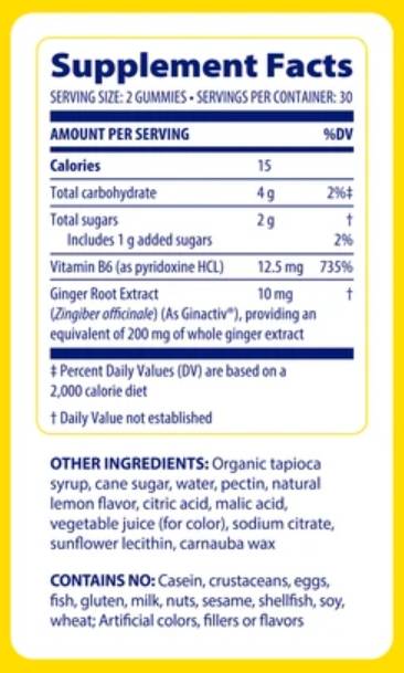 Gumii de ghimbir și vitamina B6 - 60 de gumii