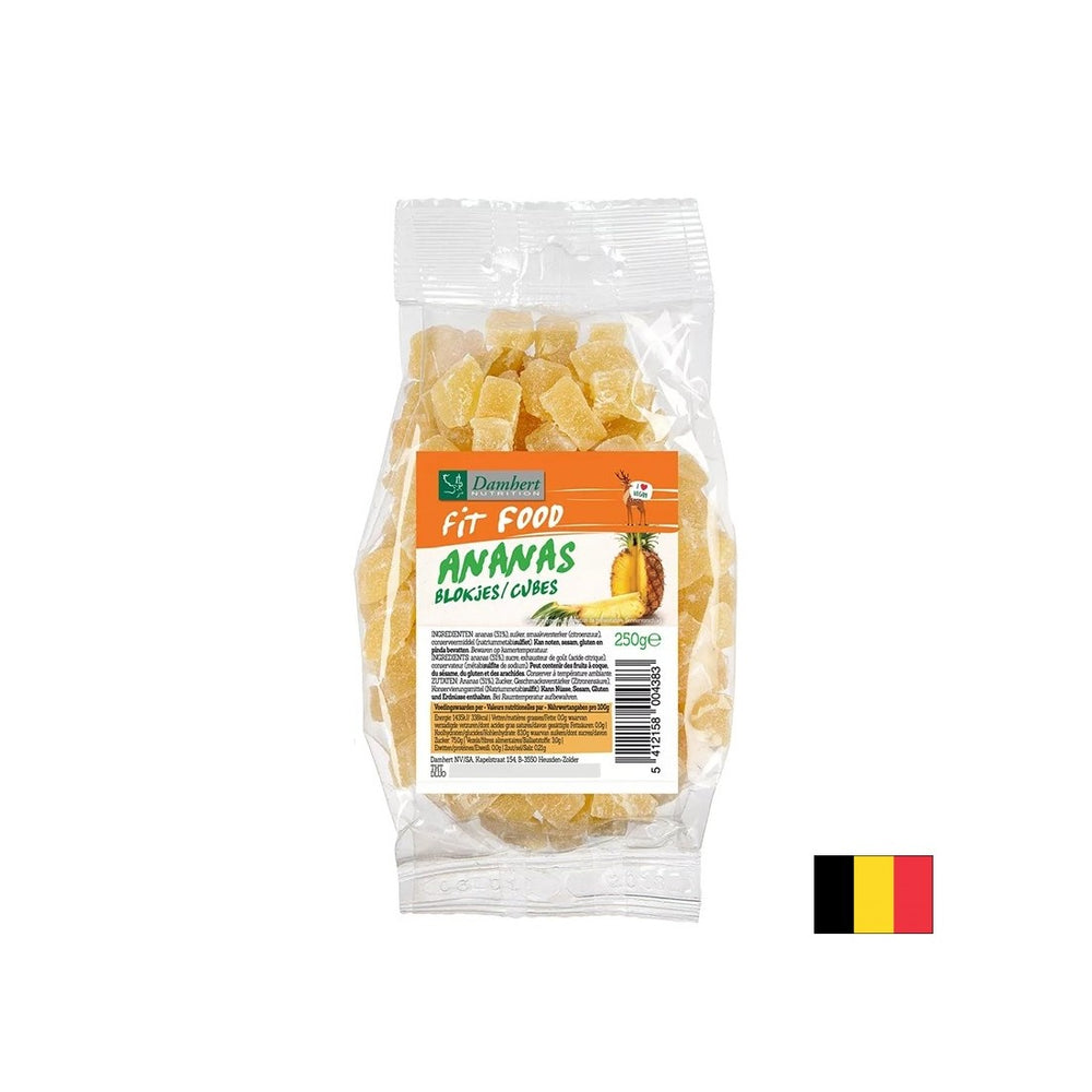 Cuburi de ananas uscat, 250 g