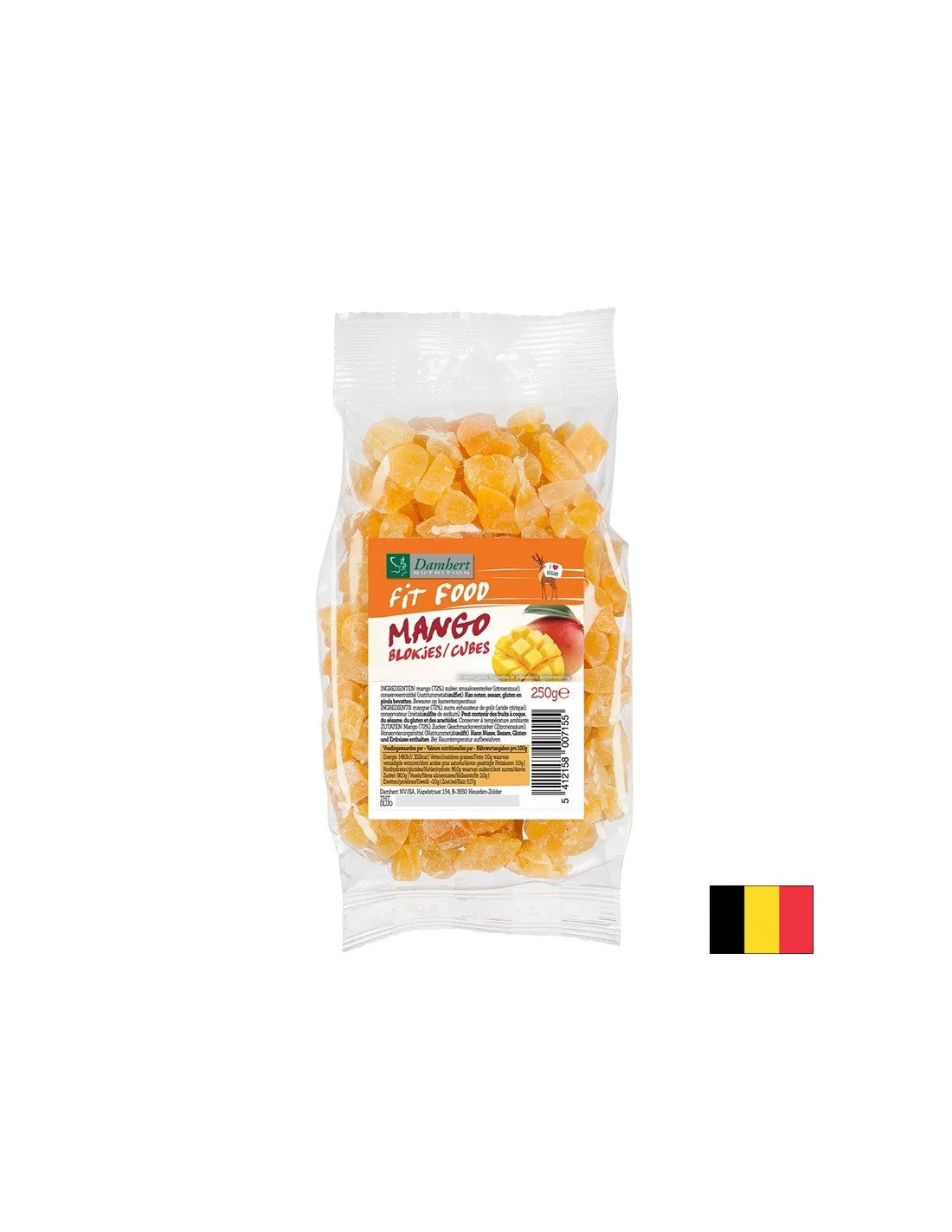 Mango uscat, tăiat cubulețe, 250 g