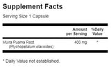 Muira Puama Root 400 mg 90 capsule