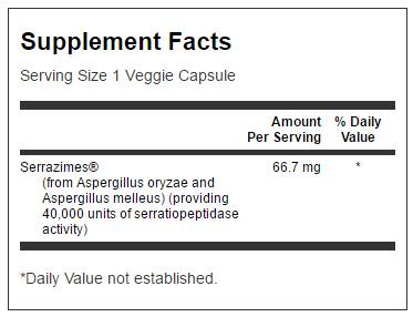 Potenta optima Serrazimes 40.000 unitati 66,7 mg 60 capsule