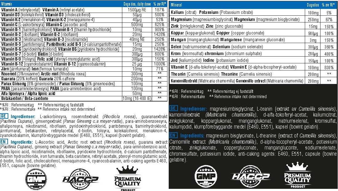 Vitamin Day Formula &amp; Complex Mineral Night Formula - 2 x 120 capsule