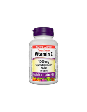 Time Release Vitamin C - Vitamin C 1000 mg, 60 tablets with extended release Webber Naturals - Nutra Best Europe