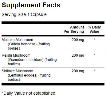 Complex de ciuperci triple 600 mg - 60 capsule