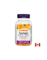 Gummies de curcuma curcumină / Turmeric, 120 de tablete de jeleu cu aromă de portocale Webber Naturals