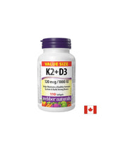 Pentru a susține oasele și dinții - Vitamina K2 120 µg + D3 1000 UI 25 µg x 110 capsule softgel/ 110 doze