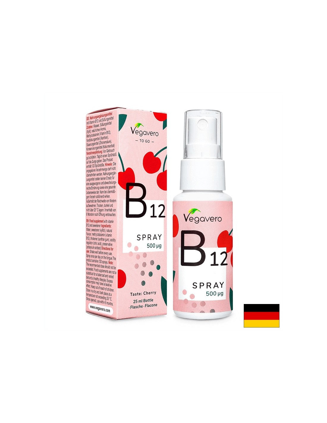 Spray B12/ Vitamina B12 (Metilcobalamina) / Spray oral, 25 ml, 100% Vegan Vegavero