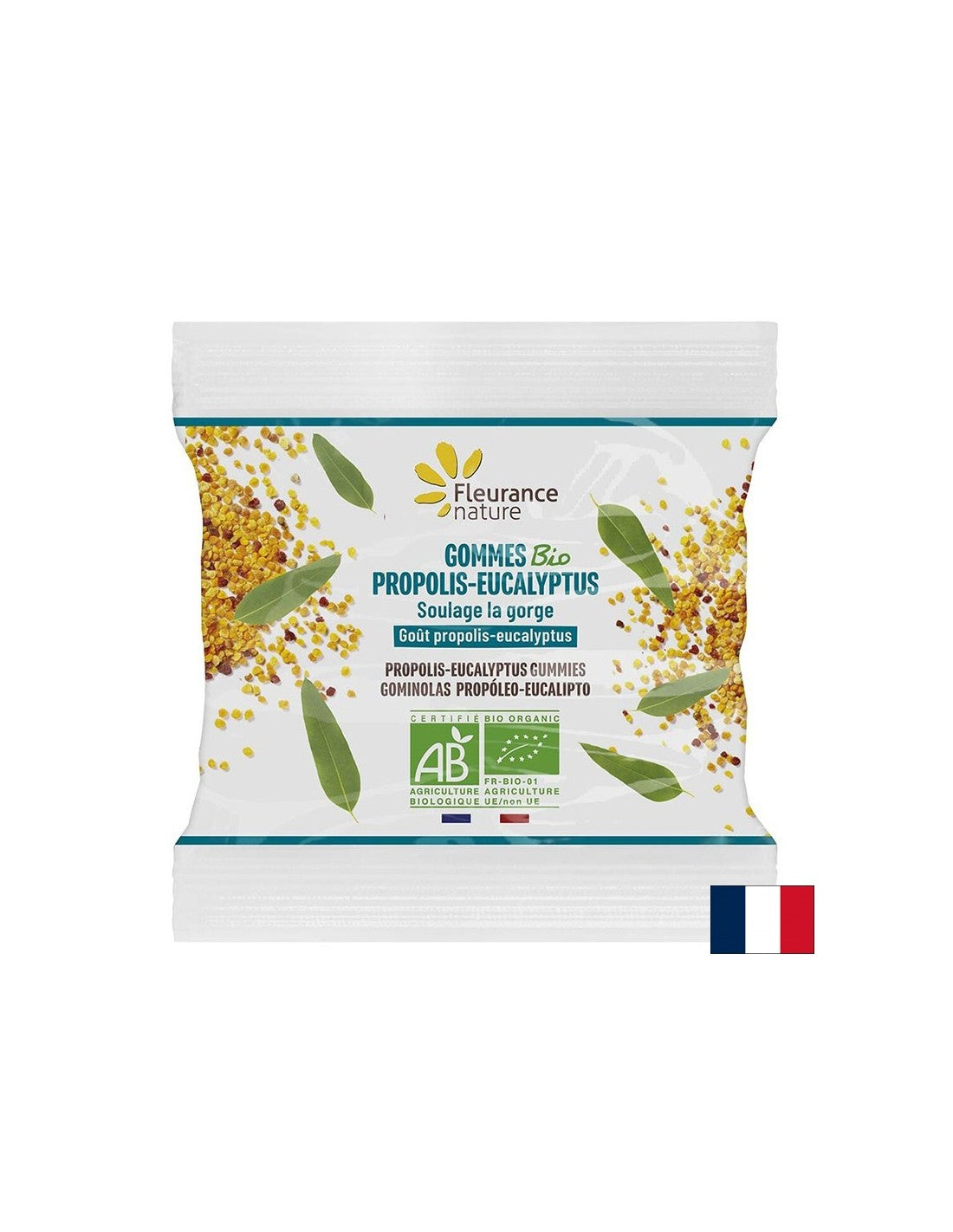 Durere în gât - Bomboane din plante cu propolis organic și eucalipt Fleurance Nature