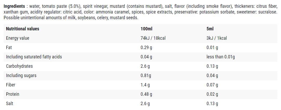 Smoke BBQ / 0 Calorie Sos - 500 ml