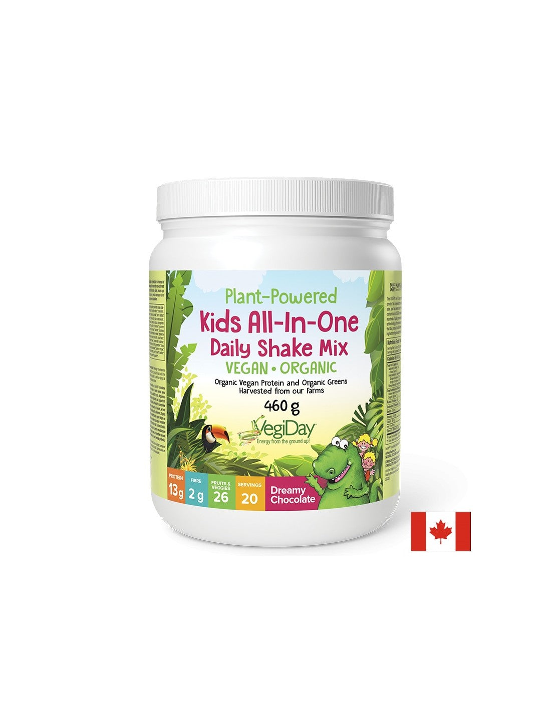 Proteine ​​vegane pentru copii - Cu fructe, legume și ierburi organice - Cu aromă de ciocolată, 460 g Natural Factors