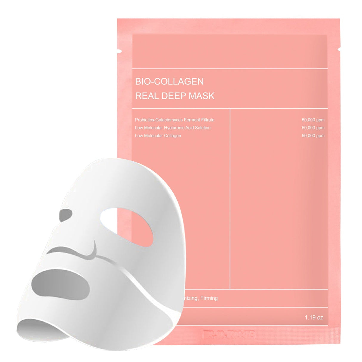 Mască coreeană de față cu bio-colagen, acid hialuronic, ceramide și peptide – 1 cutie (4 bucăți)