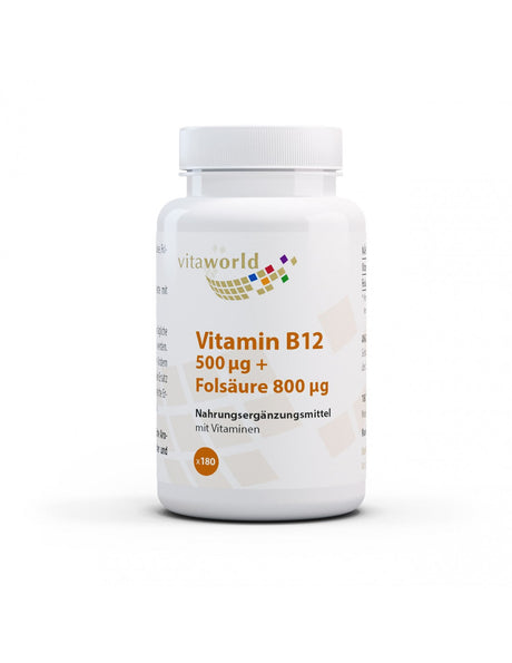 Vitamin B12 + Folsäure / Витамин B12 + Фолиева киселина, 180 таблетки - Feel You