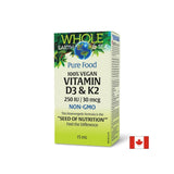Vitamina D3 250 UI + K2 30 µg Pământ și mare® - Pentru oase, imunitate și vase de sânge sănătoase, picături de 15 ml