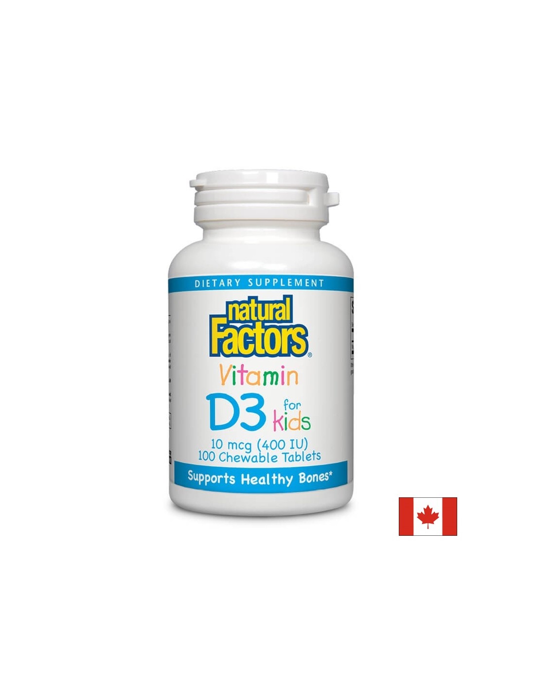 Vitamina D3 pentru copii 400 UI - 100 tablete masticabile