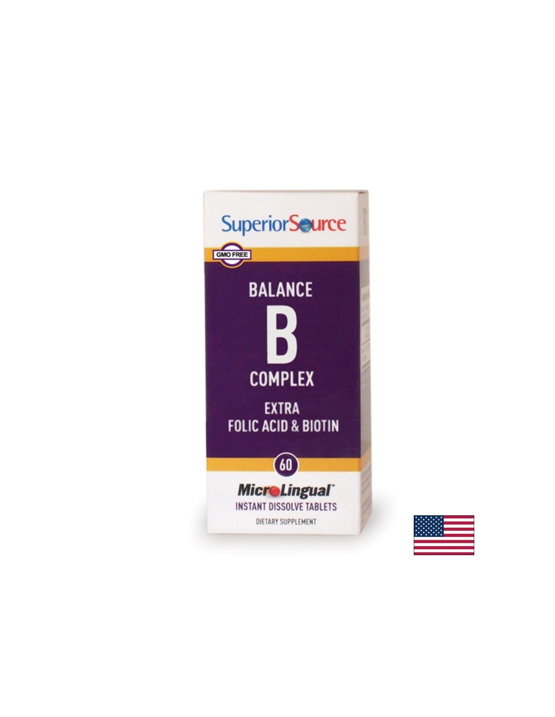 Complex de vitamina B, 60 de comprimate sublinguale Superior Source