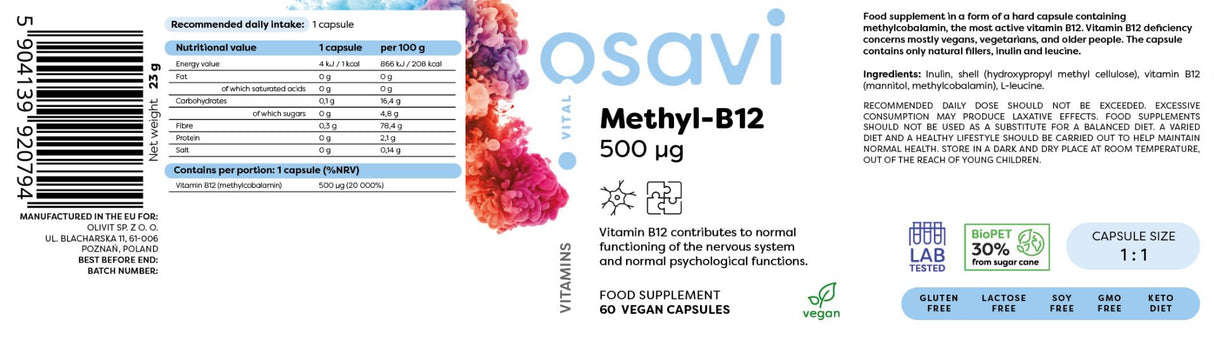 Metil-B12 500 mcg - 60 capsule