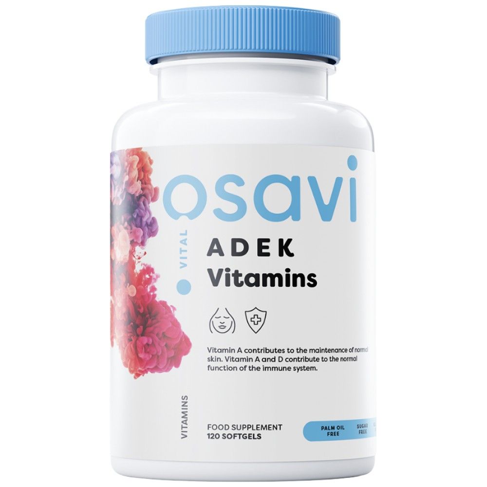 ADEK Vitamine | A + D + E + K | cu Quali-D® - 120 capsule de gel