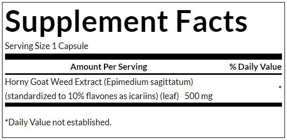 Horny Goat Weed Extract 500 mg 120 capsule
