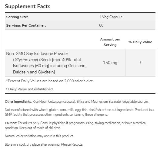 Izoflavone de soia 150 mg - 120 capsule