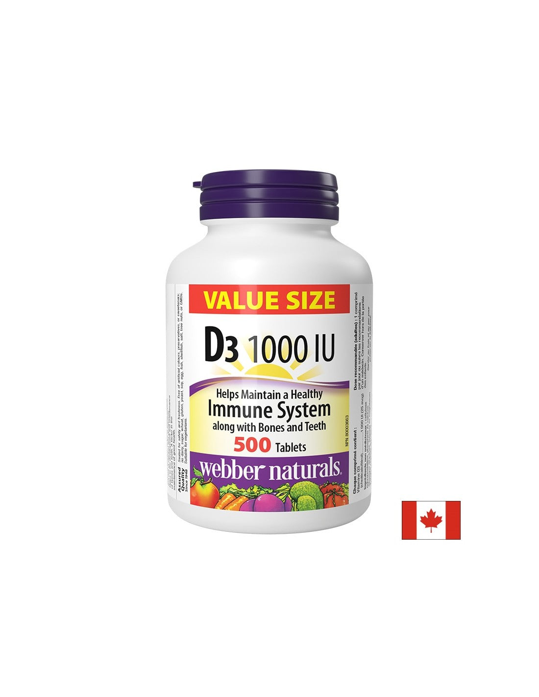 Oasele sanatoase si imunitate puternica - Vitamina D3 1000 UI, 500 comprimate