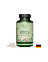 Fier + Vitamine (C, B2, B6, B12 și acid folic) - Eisen Plus Mit Vitaminen, 120 capsule Vegavero