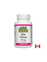 Citrat de Zinc / Zinc (citrat) 50 mg x 180 tablete Natural Factors